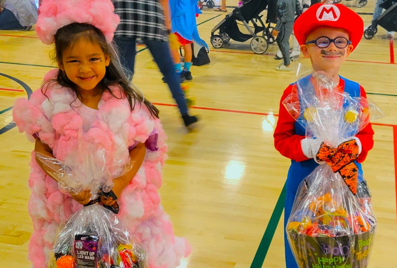 photo of kids in halloween costume