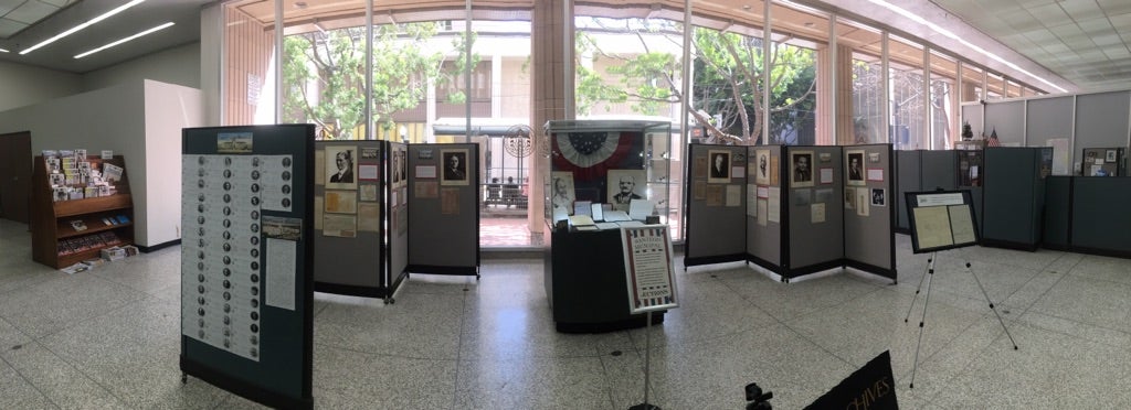 San Diego Mayor exhibit panels on display at City Administration Building