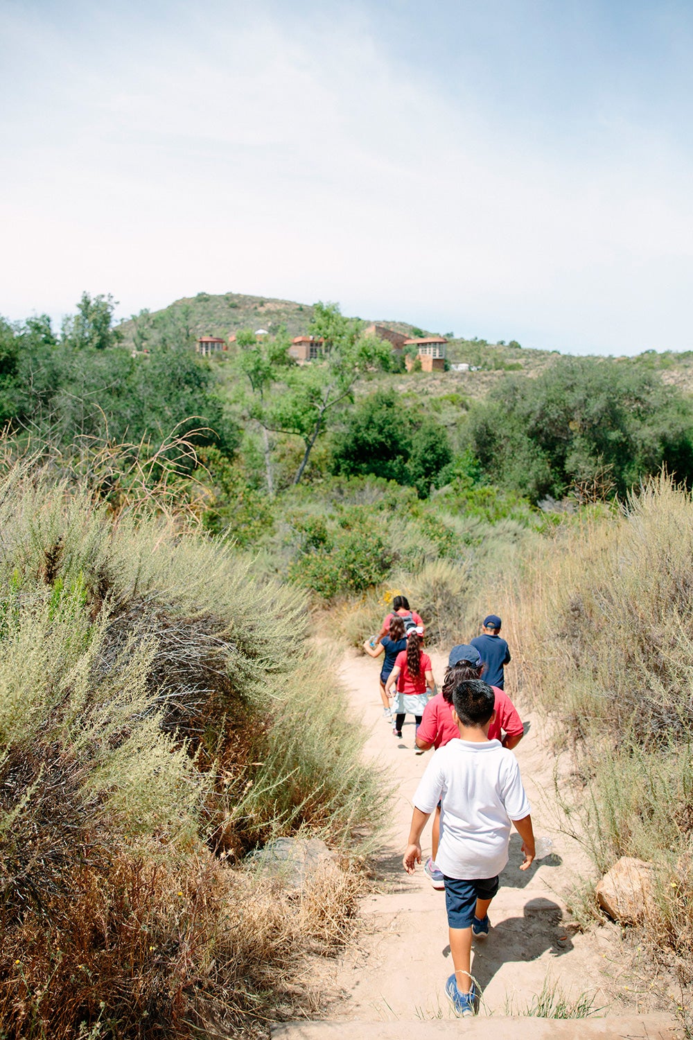 Children on hiking trail