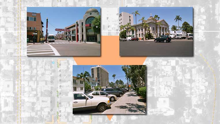 Photo of street scenes from Hillcrest