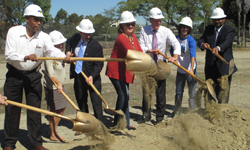 Pictured left to right: Park & Recreation Deputy Director David Monroe, Project Manager Alexandra Corsi, Public Works Deputy Director Mark Nassar, Councilmember Marti Emerald, Mayor Kevin Faulconer, Terry Stanley, and Park & Recreation Department Director Herman Parker.
