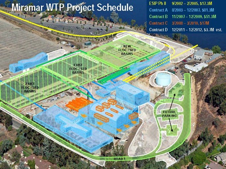 Aerial Photograph of the Miramar Water Treatment Plant Project Map