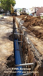 Photo of pipe installation on 5th