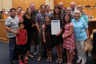 Photo of Councilman Sherman honoring Sophia Pruden