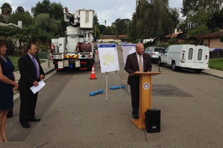 Photo of Councilman Sherman and Residents at the Last Overhead Pole Removal In Del Cerro Project Block Event