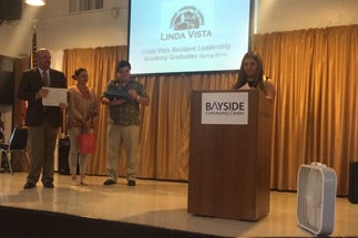 Photo of Councilman Sherman at the Resident Leadership Academy Graduation in Linda Vista