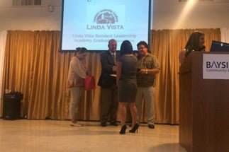 Photo of Councilman Sherman at the Resident Leadership Academy Graduation in Linda Vista