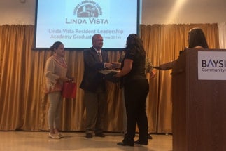 Photo of Councilman Sherman at the Resident Leadership Academy Graduation in Linda Vista