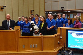 Photo of Councilman Sherman Councilmember Sherman Declaring October 28th PetSmart Day