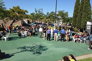 Photo of Councilman Sherman at the Grand Opening of New Pocket Park in Linda Vista