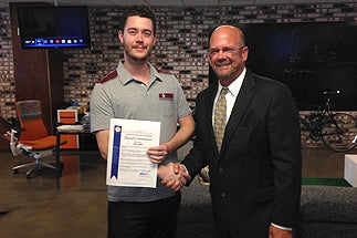 Photo of Councilman Sherman with Business Owners in the Startup Industry