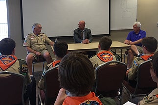Photo of Councilman Sherman with Members of Boy Scout Troop 959