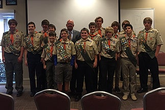 Photo of Councilman Sherman with Members of Boy Scout Troop 959