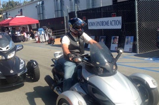 Photo of Councilman Sherman Riding a Motorcycle