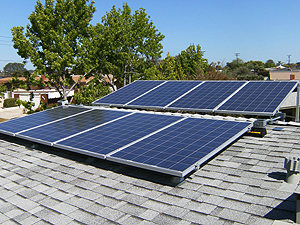 Solar panels on a roof