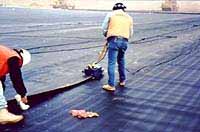 Photo of trash liner being installed