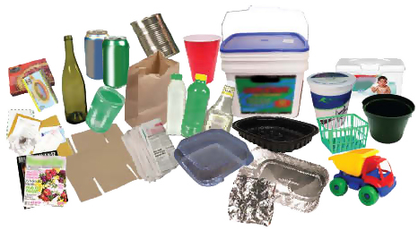 Photo Collage of Recyclable Materials
