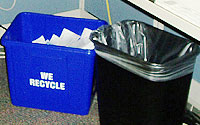 Photo of Recycling Container Under Desk