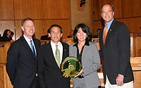 Photo of Bank of America Staff in Council Chambers