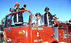Photo of crew in a fire engine