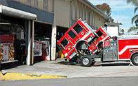 Photo of fire engine being repaired