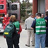 Firefighter Ben Vernon explains the specialized equipment stored on HAZMAT 2