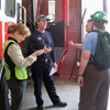 Firefighter Mike Rea discusses the on-board computer dispatch and navigation system