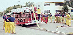 Photo of firefighters training