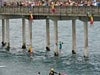 Kids jumping from the bridge