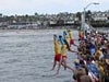 Kids jumping into the water