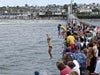 Kids jumping into the water