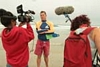 Photo shoot for a lifeguard