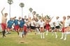 A group of kids jumping