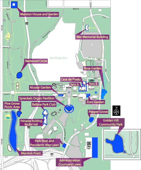 Map of Balboa Park Permit Sites