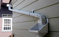 Photo of Rain Gutters and Downspout with Debris Filter