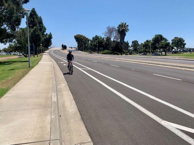 Bike lane at Mission Bay