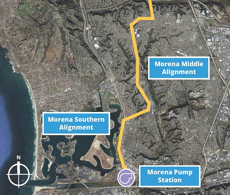 Satellite view of Morena, Bay Park and Clairemont project area