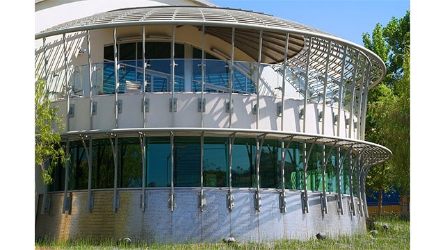 Exterior view of patio at the Mission Valley Library