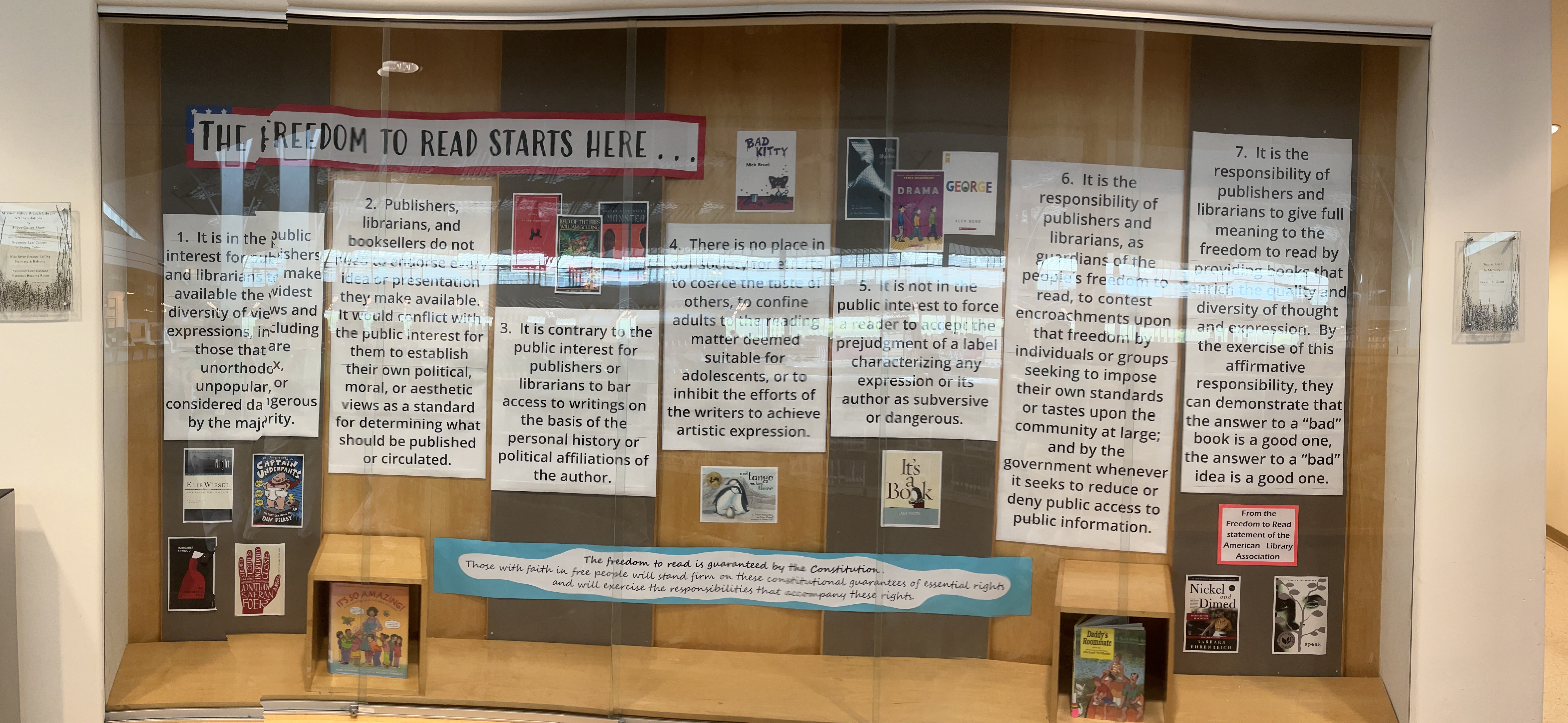 Mission Valley Freedom to Read Display