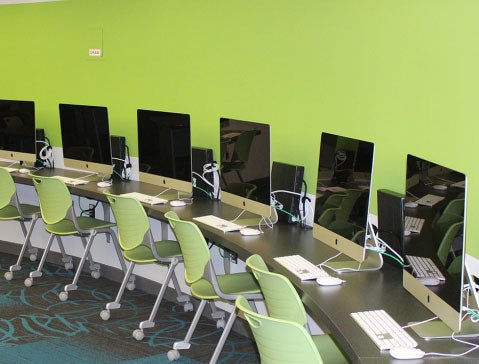 iMac computers in the Legler Benbough Teen IDEA Lab