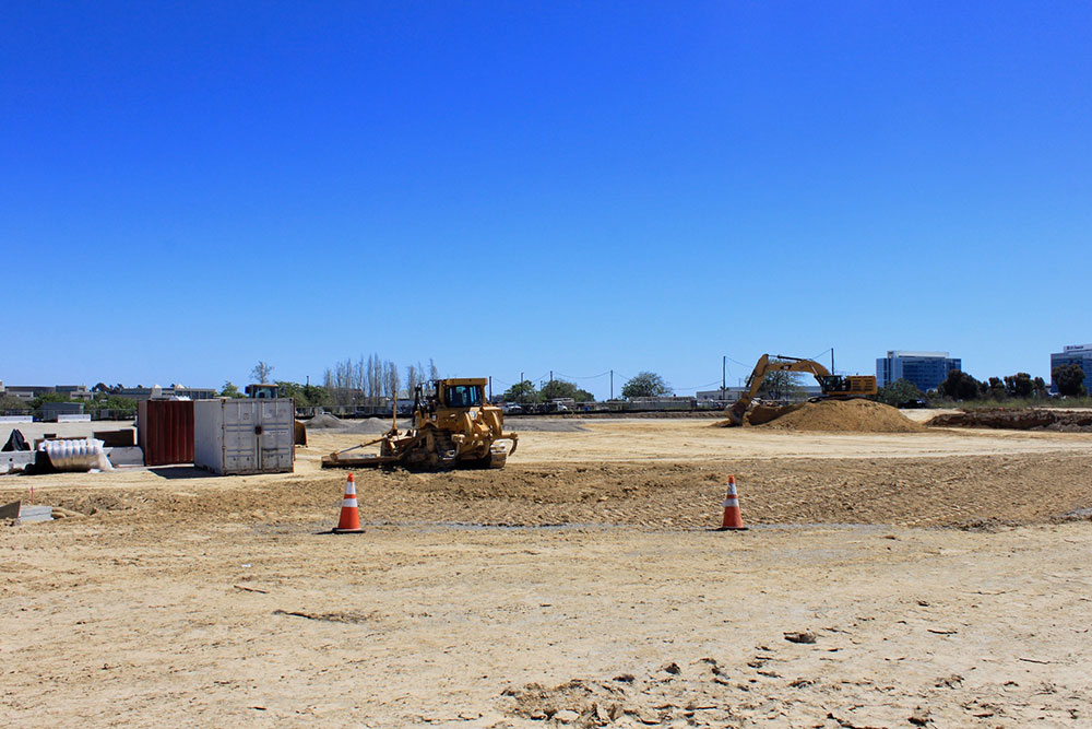 Construction vehicles at the North City Pure Water Facility and Pump Station project site