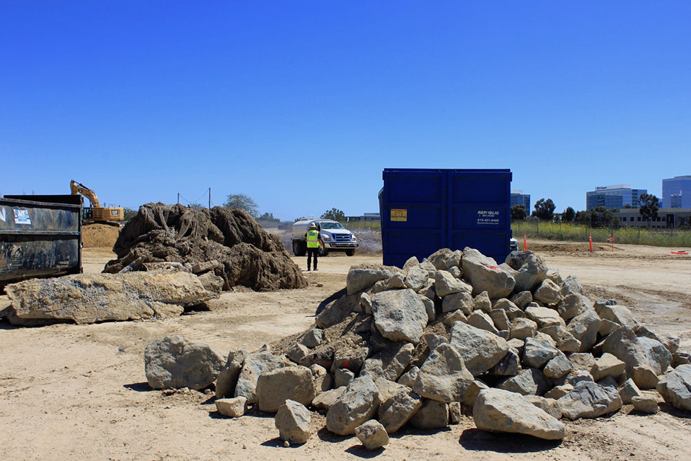 Boulders removed from the North City Pure Water Facility and Pump Station project site