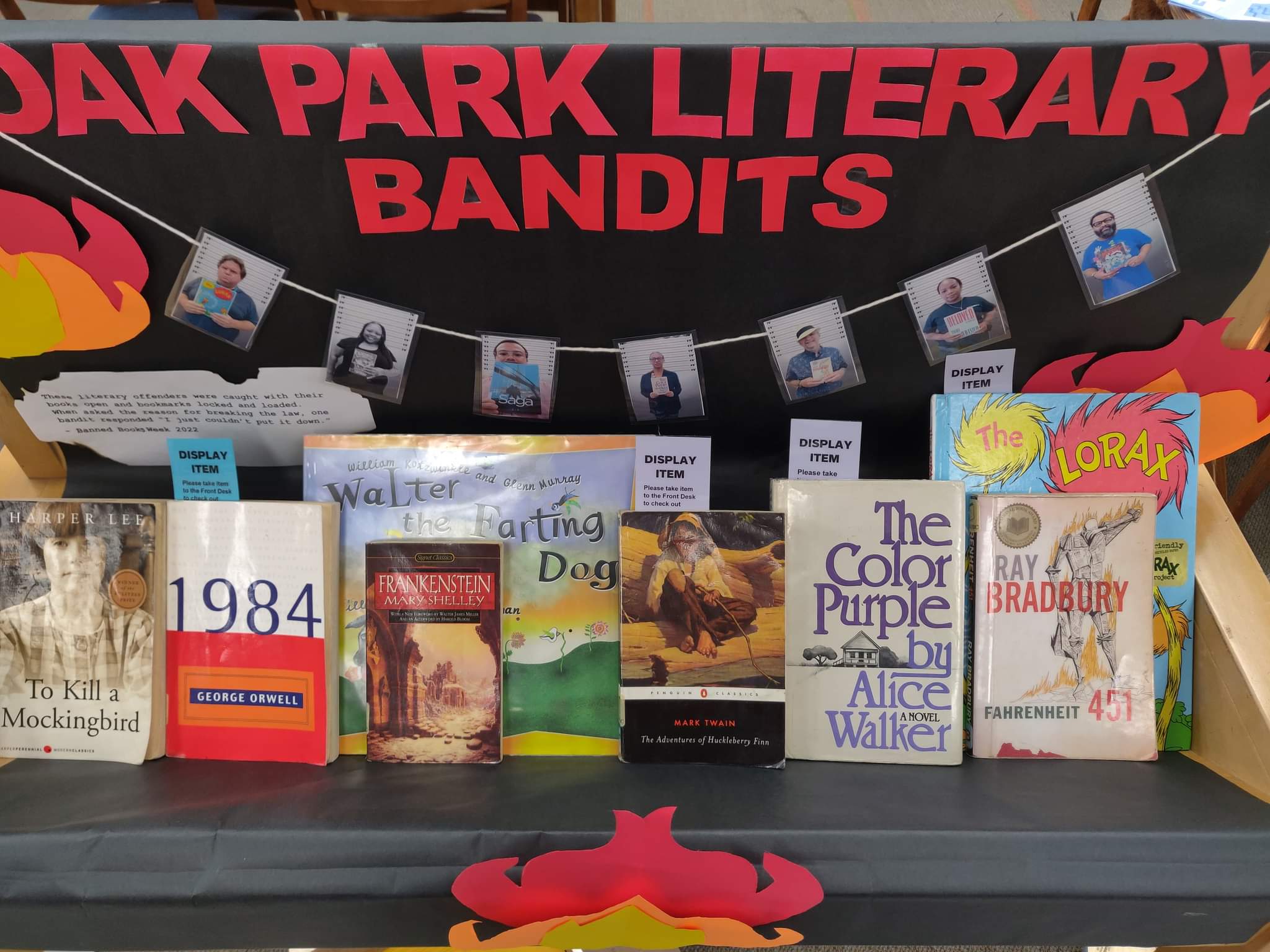 Oak Park Banned Books Week Display