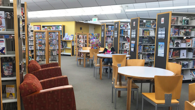 Reading area inside the Otay Mesa-Nestor Library