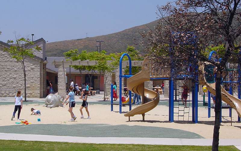 People on a playground at a park