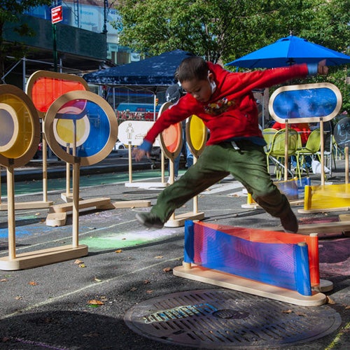 Child playing on a playground