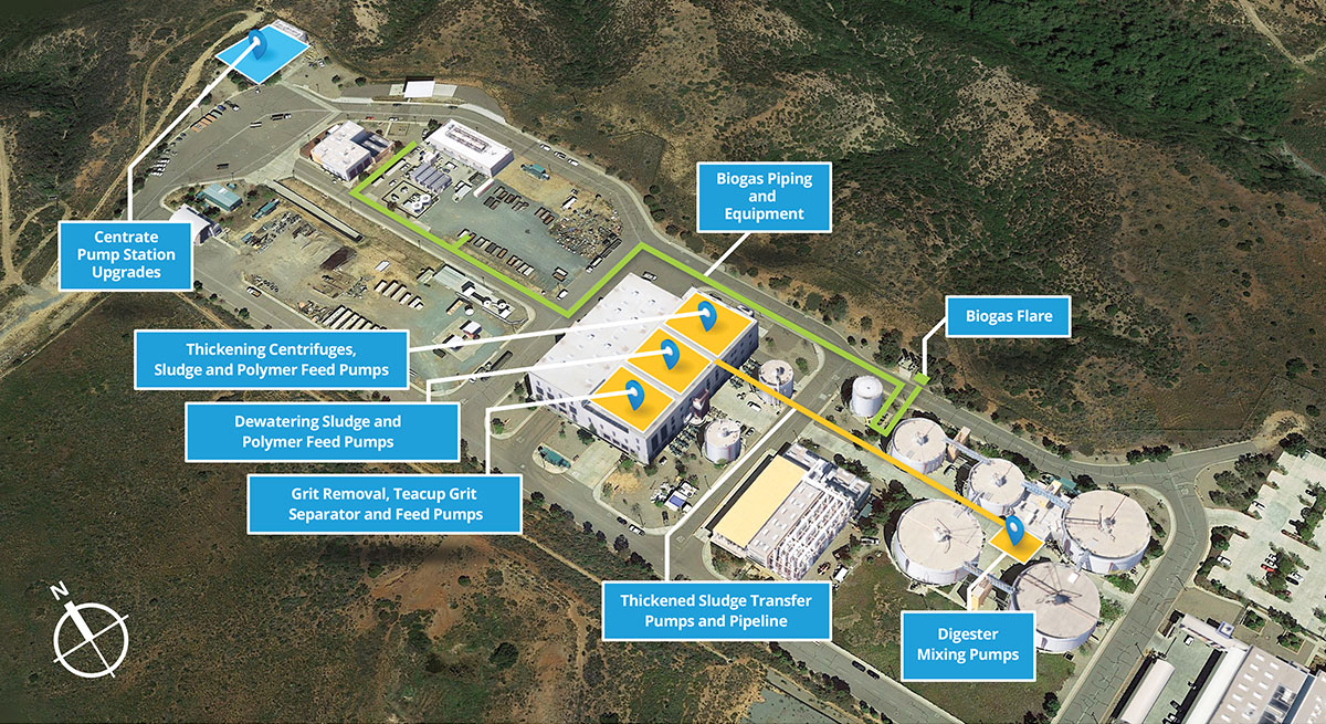 Satellite view of Metropolitan Biosolids Center Improvements