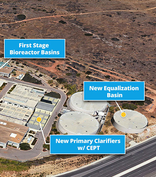 Satellite view of North City Water Reclamation Plant Expansion