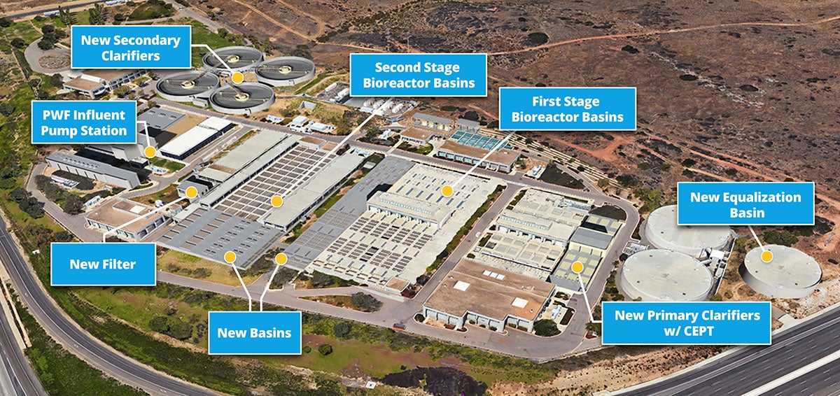 Satellite view of North City Water Reclamation Plant Expansion