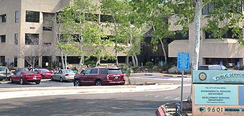 Driveway entrance to Ridgehaven Building